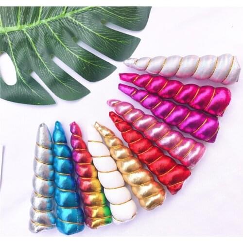 3pcs/lot Cute 5" Glitter Padded unicorn Horns DIY hair bow accessories shower party cosplay decoration