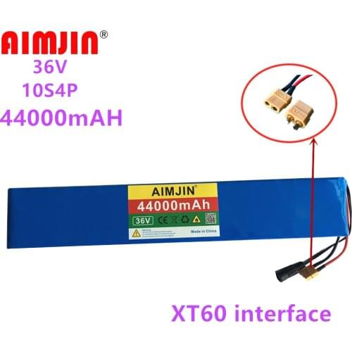 36V 44000mAh 600W High Power 44ah Capacity 18650 Lithium Battery Pack Ebike Electric Car Bicycle Motor Scooter 20A BMS 10S4P