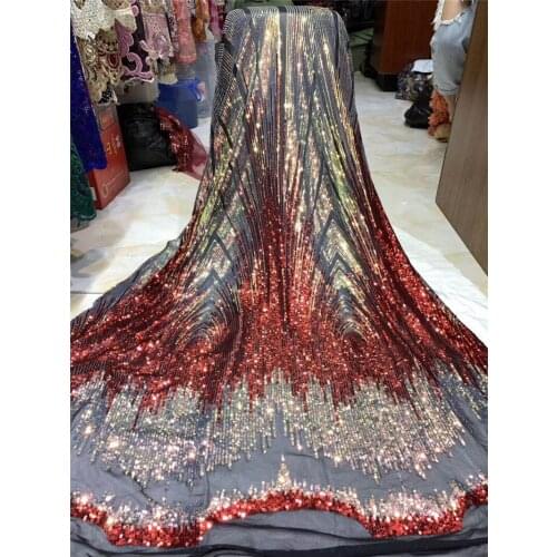 5 colors option Sequins Tulle Lace Fabric african lace fabric high quality BZL-7.0202 sequin fabric for wedding dress