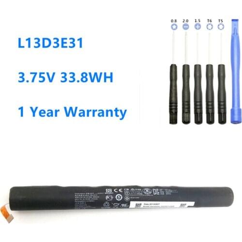 L13D3E31 Tablet Battery for LENOVO YOGA 10" Tablet B8000 B8080 L13C3E31 B8000-F B8000-H B8080-H B8080-F 3.75V 33.8V/9000MAH