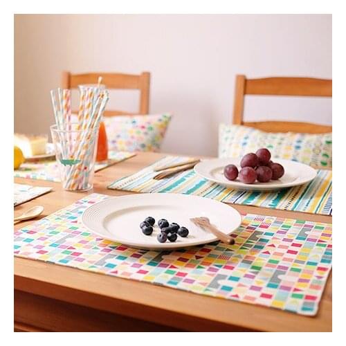 Brand Europe style table cutlery placemat 43x30cm rectangle double cloth high quality handmade pot placemats zakka cotton mat