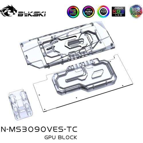 Bykski Dual Side GPU Water Cooling RGB Block for MSI RTX3090 3080 VENTUS N-MS3090VES-TC