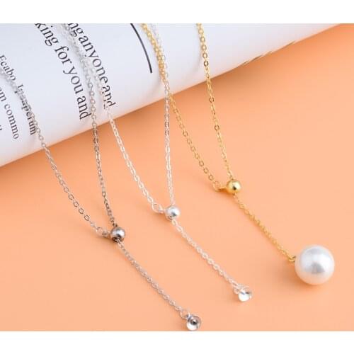 S925 sterling silver O chain Diy semi-finished Pearl Tray Cross chain silicone adjustable necklace