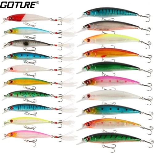 Goture 20 Pcs/lot Best Quality Fishing Lure Set Hard Bait Wobbler Minnow With VMC Hooks and Feather