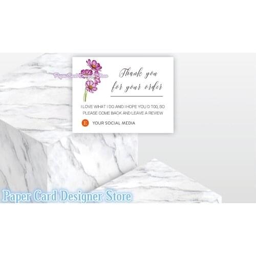 Custom Business Thank You Card MODERN Media Social Cards Shop Packaging Card Pack Thank you for your Order Business cards
