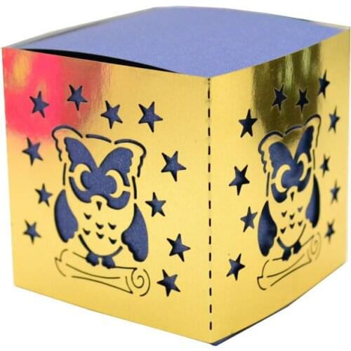 Bridal shower favor box unique design laser cut owl type wedding favor box