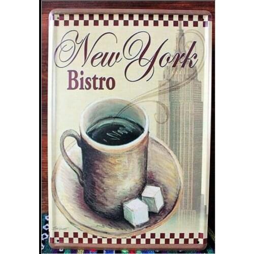 50pcs/lot Metal Sign shabby chic Vintage Year York Bistro painting Metal Poster Fit For BAR PUB HOME Decoration C-38 20*30 CM