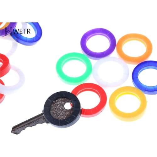 10pcs FashionFashion Mixed Color Hollow Multi Color Rubber Soft Key Locks Keys Cap Key Covers Topper Keyring