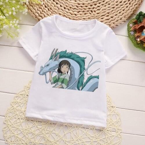 New Kawaii T Shirt Kids Funny Japanese Cartoon Spirited Away Children Clothes Studio Ghibli Anime Graphic Tees Boys/girls Tops