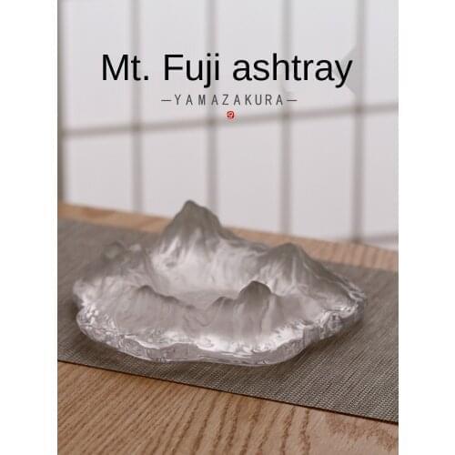Japanese style Fuji Mountain ashtray crystal glass iceberg cigar jar bar club office home