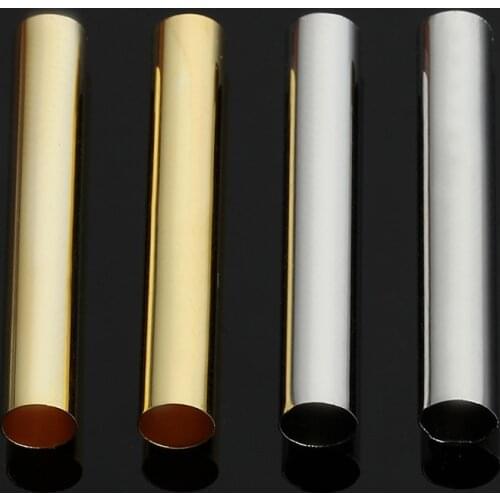 100pcs/lot 4x30mm Hole Tube Spacer Beads Connector DIY Jewelry Findings For Bracelets Necklace DIY Jewelry Making Wholesale