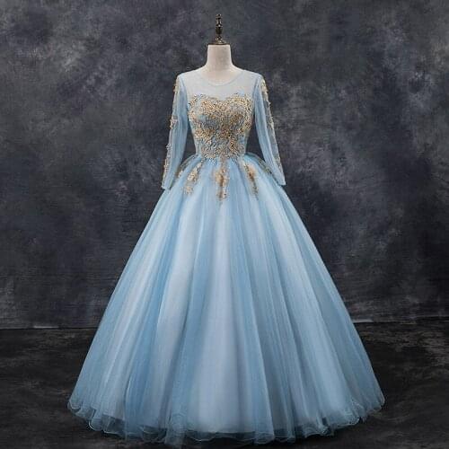 VESHJA DASMES Quinceanera Dress Full Cap Sleeve Vintage Lace Embroidery Quinceanera Dresses Party Prom Formal Ball Gown