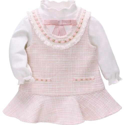 Vlinder Baby Girls Dress Baby Clothes Spring Autumn Princess Style Cute Dress 2pcs set Birthday Long Sleeves Girl Dresses 9M-4T