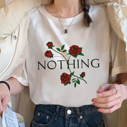 2021 New Summer O-neck short sleeve female T Shirt Harajuku Rose Print Tshirt 90S Girls Fashion Retro Tops t-shirt women mujer