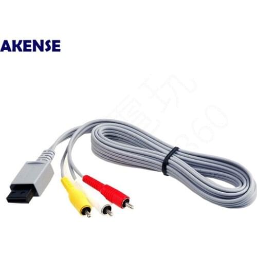 100pcs 1.8m Audio Video AV Composite 3RCA Cable for Sharpest Video for Nintendo Wii Console