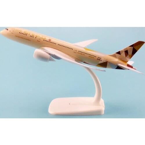 20cm Alloy Metal Plane Model Air Etihad Airways Boeing 787 B787 Airlines Airplane Model w Stand Aircraft Gift