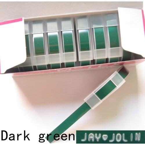 5PCS Dark Green color PVC hard Tape self adhesive sticker 9mm*3M DIY handmade accessories,masking label tape vinyl scrapbooking