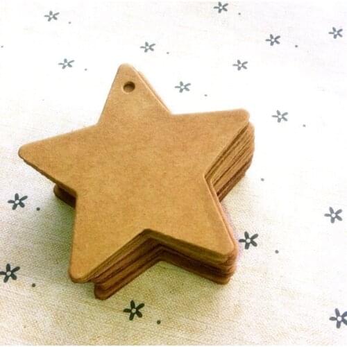 500PCS 60X60mm pentagram tagsKraft Paper Hang Tags,Bookmark Garment Price Labels,/ Clothing tag