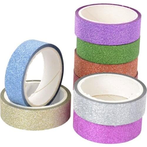 5M Glitter Washi Tape Sticky Paper Masking Adhesive Tape Label DIY Craft Wedding Birthday Festival Decorative Home Decor