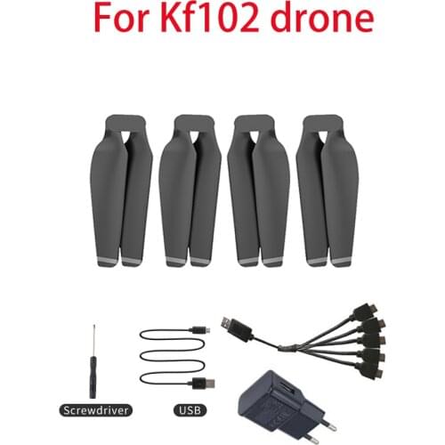 KKF102 Pro Drone Accessories Propeller Blades Maple Leaf KF102pro Quadcopter charger cable Spare Parts