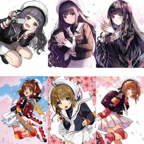 Diamond Embroidery Cross Stitch Diamond Painting Anime Cartoon Sakura 5D DIY Full Drill Mosaic Rhinestone Pictures Crafts