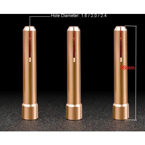 Free Shipping 10Pieces/Lot QQ150 TIG Welding Torch Accessories Red Pure Copper / Brass Tungsten Needle Clip