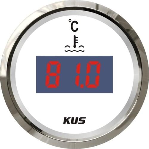1pc Digital Water Temp Indicator Device Black Water Temp Gauge 12v/24v Suitable for Boat Automobile Truck