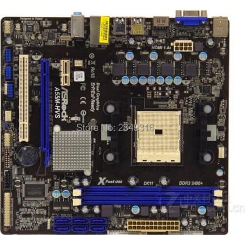 For ASRock A55M-HVS Original Used Desktop Motherboard A55 Socket FM1 DDR3 SATA2 USB2.0 Micro ATX