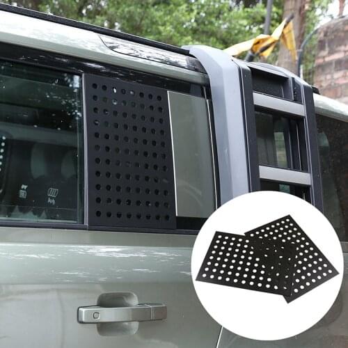 For Land Rover Defender 110 2020-2022 Aluminum Alloy Black Car Side Window Protection Decorative Plate Car Interior Accessories