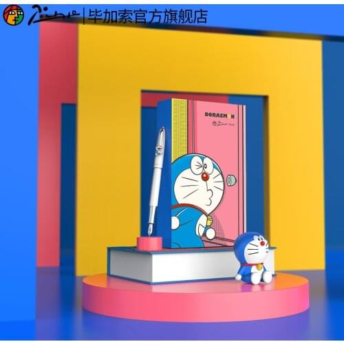 Doraemon Fountain Pen Classic Design Pens Red/Blue/White 3Colors High Quality Nib With Cartoon Phone Clip For Office School Kids