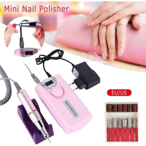 Electric Nail Drill Machine for Home DIY art nail Professional ER/US with 5 Nail File Drill Bits Polishing Sanding Buffer Tool