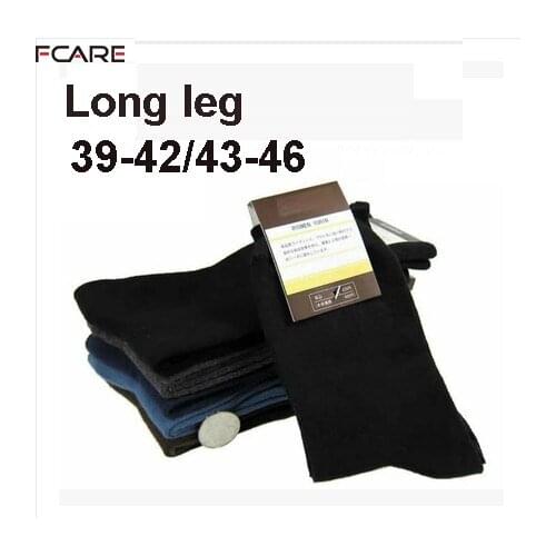Fcare 10PCS=5 pairs men dress socks black gray long leg socks 39 to 42, 43 to 46 plus size sokken calcetines hombre meias