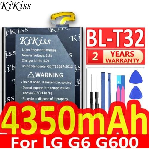 KiKiss 4350mAh Lithium Polymer Rechargeable Battery BL-T32 For LG G6 G600 H872 VS988 LS993 US997 BL T32 Mobile Phone Batteries