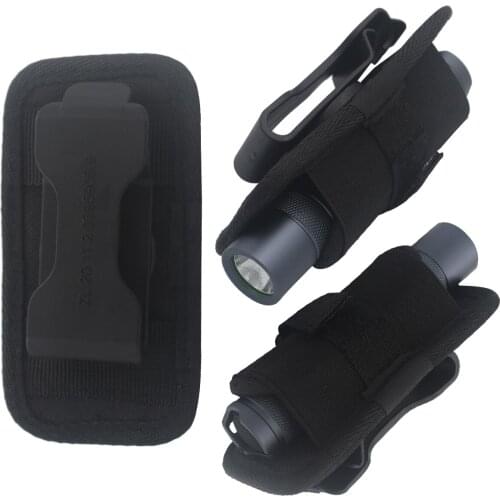 JIGUOOR60 Degree Rotatable High Quality Black Nylon 3 Flashlight Holder Pouch Belt For UltraFire Flashlight Pouch For Hiking