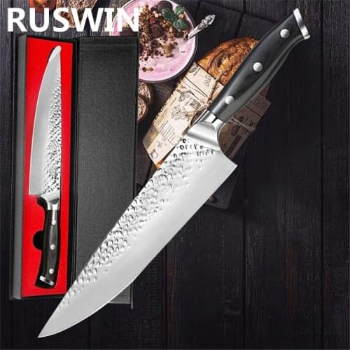 Hand-Forged Kitchen Knives Cutlery Butcher Chef Knife Slicing Meat Cleavers Damascus Veins Gyuto Knives Cutting Meat Sushi Knife