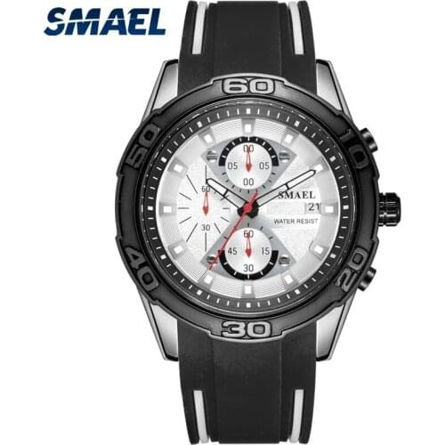 SMAEL Casual Sports Fashion Mens Watches Waterproof And Drop Resistant Luminous Hands Automatically Update The Date
