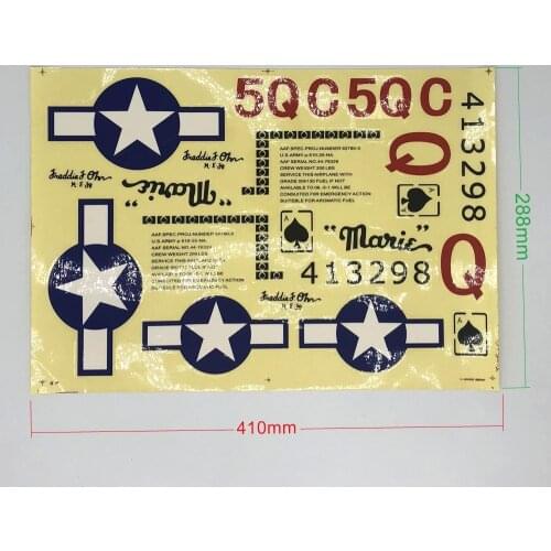 Sticker Part for Unique Model P51 RC Airplane