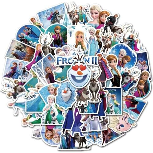 10/30/50Pcs/lot Disney Princess Frozen 2 Princess Stickers Computer Refrigerator Washing Machine Phone Decorative sticker