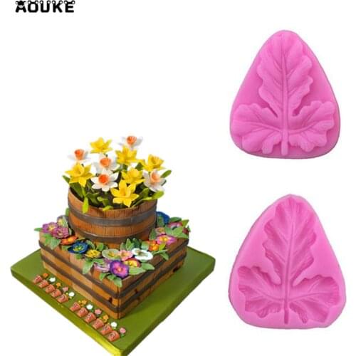New 3D Leaves Shape Biscuits Mold Fondant Cake Silicone Mould Pudding Ice Cube Chocolate Molds DIY Cookies Cake Decoration Tools