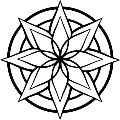 New Mandala Silhouette Outline Vinyl Stickers Car Decal Window Unique flower Car Rear windshield Decor Removable L549