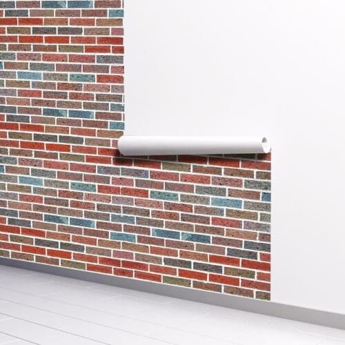 2020 New Arrived Mix Bricks Style Thickened Waterproof Self-Adhesive Wallpaper for Room Decoration and Furniture Renovation
