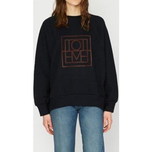 Autumn Winter 2021 Flocking Printed Pattern Plush Womens Hoodie Loose Round Neck Pullover Top Sweatsuit Crewneck Graphic Hoodie