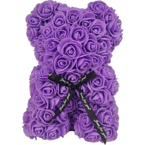 20/32 Cm Valentines Romantic Artificial Rose Teddy Bear PE Rose Gift for Wedding Party Creative DIY PE Rose Doll