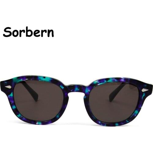 Handmade Acetate Round Tinted Sunglasses Men Women Brand Designer Acetate Medium Retro Driving Sun Glasses UV400 Gafas De Sol