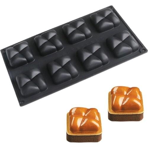 Silicone Mold 8 Cells Chocolate Mold Fondant Patisserie Candy Bar Mould Cake Mode Decoration Kitchen Baking Accessories