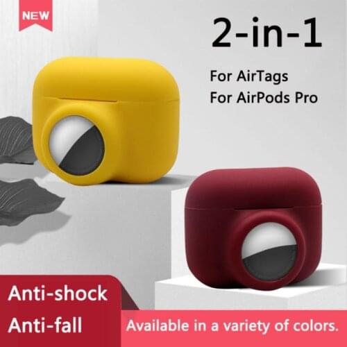 2 In 1 Silicone Cover For AirTags Tracker For AirPods Pro Earphones Anti-loss Prevention Case Accessories Skin Protective Sleeve