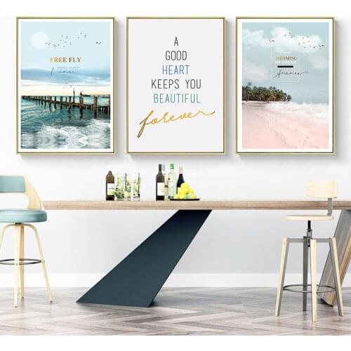 Scandinavian Decoration Landscape Canvas Wall Art Poster Seaside Nordic Style Print Painting Decorative Pictures Modern Decor