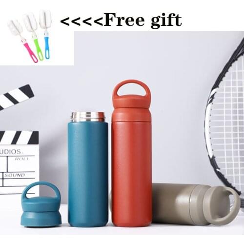 Student Thermos Flask Harajuku Style Men And Women Trend Anti-Scalding Water Cup Portable 304 Stainless Steel Vacuum Bottle
