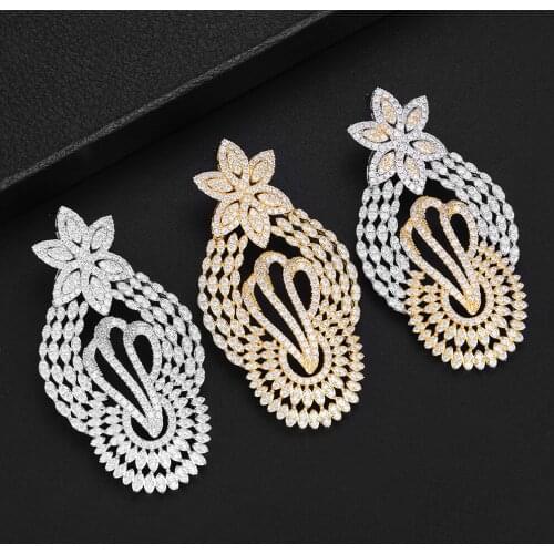 Blachette Unique Design New Luxury Noble Trendy Pendant Earrings Jewelry For Women Bridal Wedding Party Show High Quality Hot