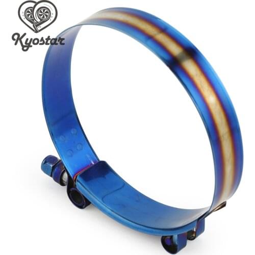 Universal Stainless Steel Hose Clamp Kit Adjustable Titanium Blue T Bolt Clamp 1.75 inch to 3.75 inch 45mm to 105mm